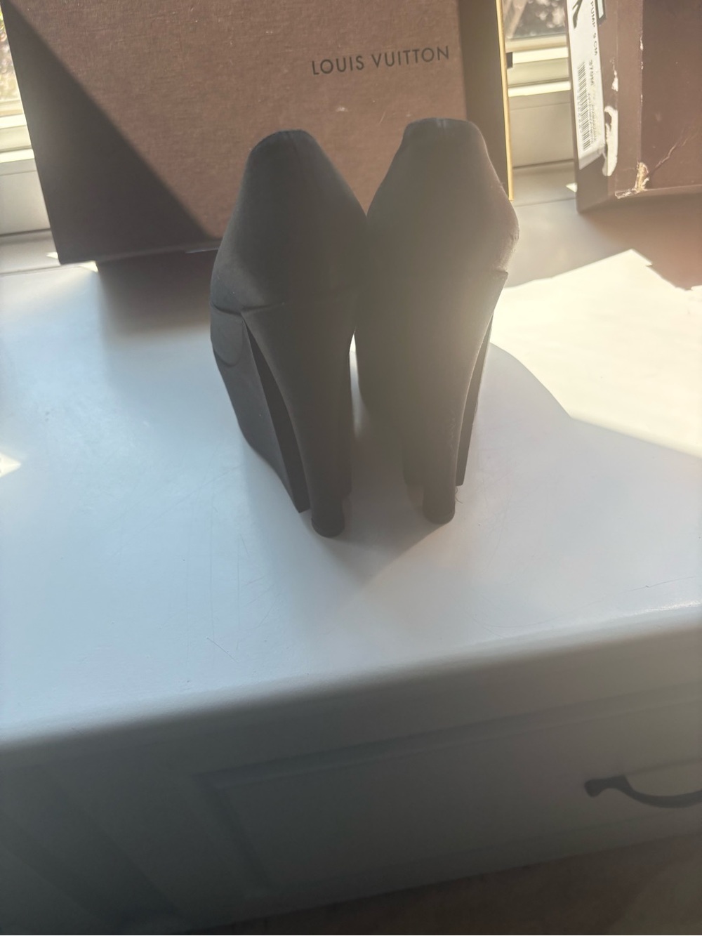 Bundle 2 pairs Louis Vuitton Wedge Heels 1 black 1 Red - size 37 - Picture 8 of 17